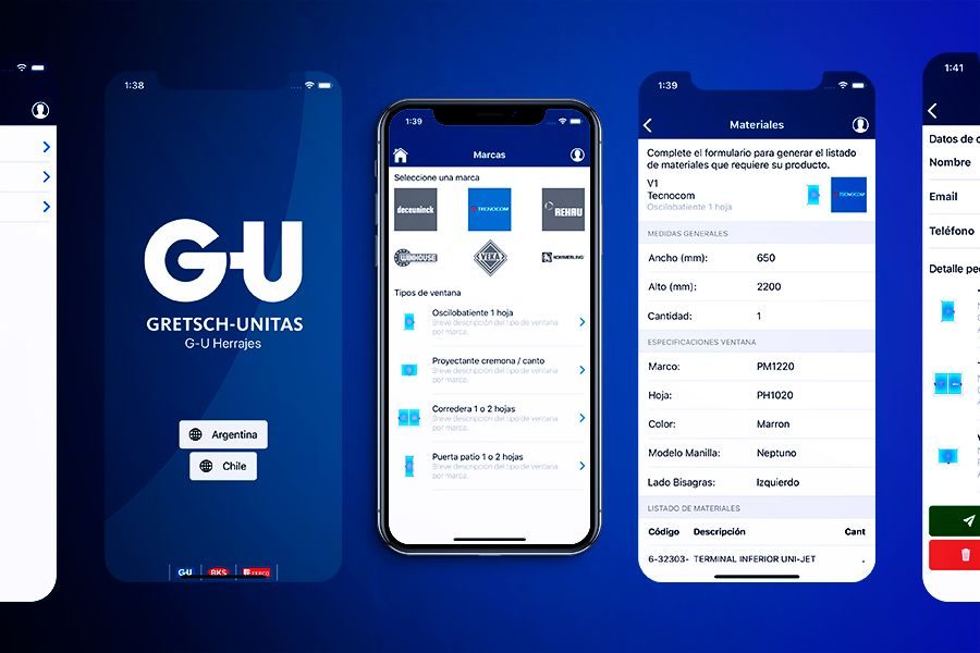 App G-U Herrajes para cotizar materiales de ventanas, hecha por Atumis
